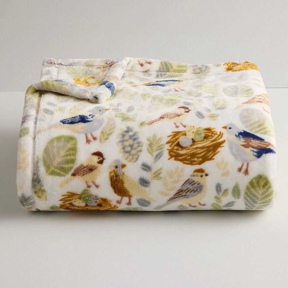 Birds Nest Printed Oversized Plush Throw Blanket 5x6ft - The Big One